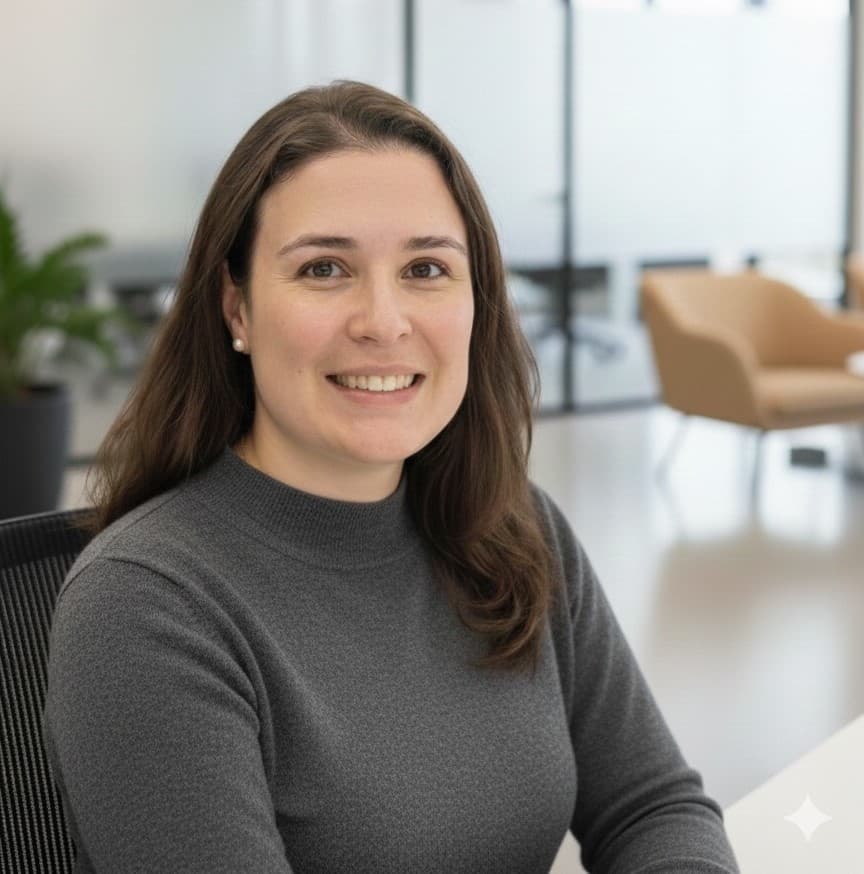 Dra. Mariana Rosa Giongo em seu escritório de advocacia trabalhista em Curitiba